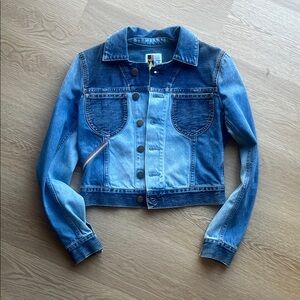 Jean Atelier Multi-Denim Cropped Jacket